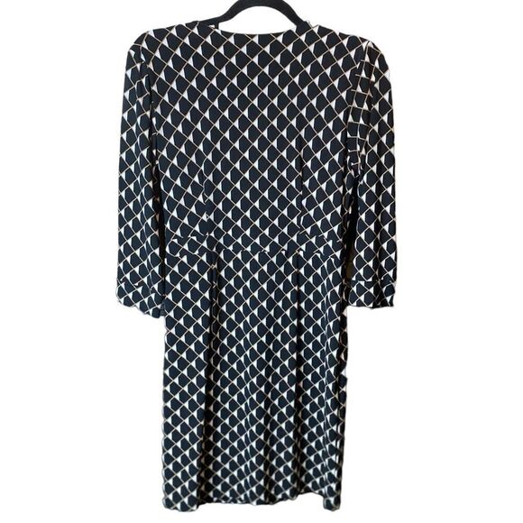 Tommy Hilfiger Wm’s Sz 4 Jersey White All Over Diamond Side Tie Faux Wrap Dress - Picture 7 of 8